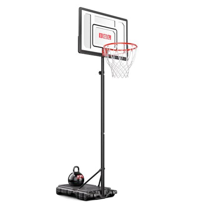 IGL Kids Basketball Hoop Outdoor Adjustable, 33 Inch Portable Basketball Goal with PC Backboard, Fillable Base & 40 lb Weight Ball for Backyard & Driveway - color: Black
