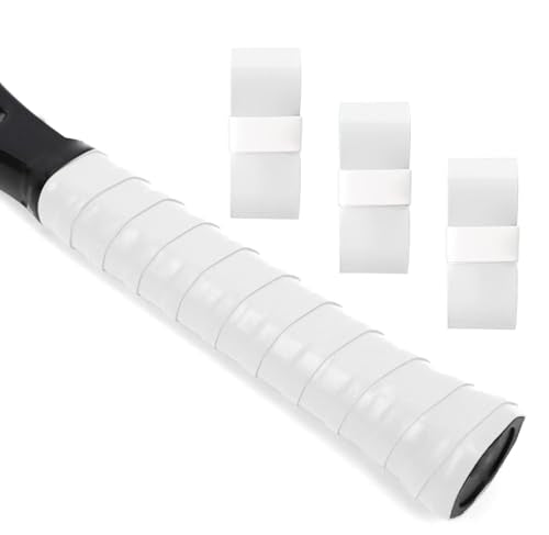 Tennis Racket Grip Tape, 3/6/12 Pack Precut Anti Slip Tennis Grip Tape, Absorbent Dry Feel Tennis Grips Overgrip for Tennis, Pickleball - color: White-3 Pack
