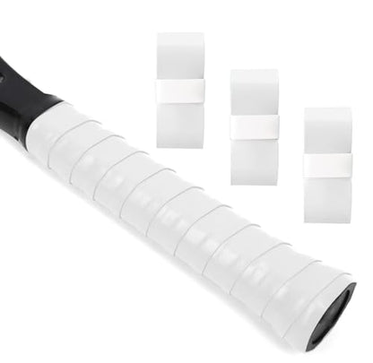 Tennis Racket Grip Tape, 3/6/12 Pack Precut Anti Slip Tennis Grip Tape, Absorbent Dry Feel Tennis Grips Overgrip for Tennis, Pickleball - color: White-3 Pack