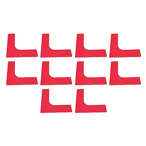 10 PCS Tennis Court Line Boundary Markers, Right Angle Plane Landmark for Tennis Badminton Football Courts, Bright Color PVC Court Markers with Sunscreen - color: Red