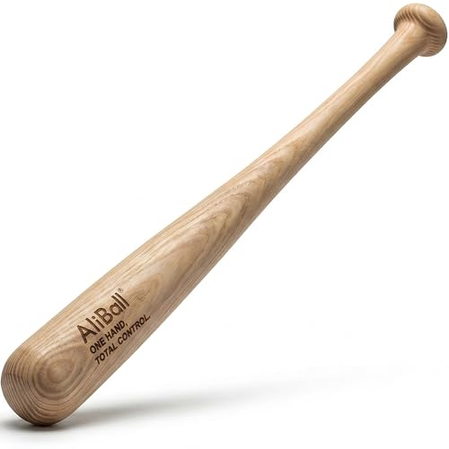 AliBall one Hand bat Trainer, 22" Solid Ash (No Splice) Training bat, Soft Toss & Tee Work, Build Hand Strength & Bat Control, Baseball Training bat, one Hand Training bat