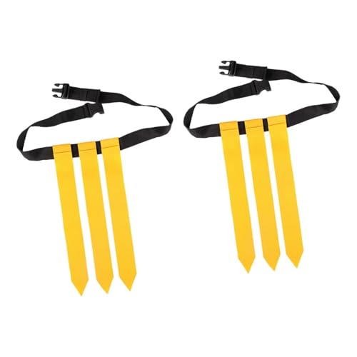 2Pcs Flag Football Belts Flag Football Set with Flags Rugby Waist Flag for Football - color: Yellow