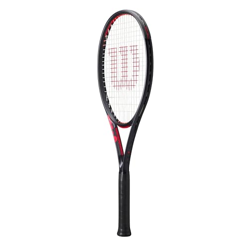Wilson Clash 100 V3 Strung Adult Performance Tennis Racket - Grip Size 3-4 3/8", Strung with Sensation 16 Natural at Mid Range Tension - size: Grip Size 3 - 4 3/8"