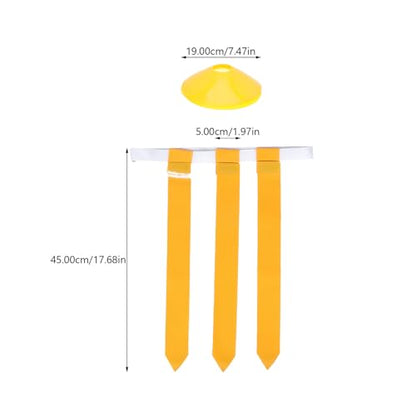 Football Waist Flag Set for Youth – Adjustable Rugby Belt 10 White Belts and 30 Red Yellow Flags Sports Football Game Equipment and Matches