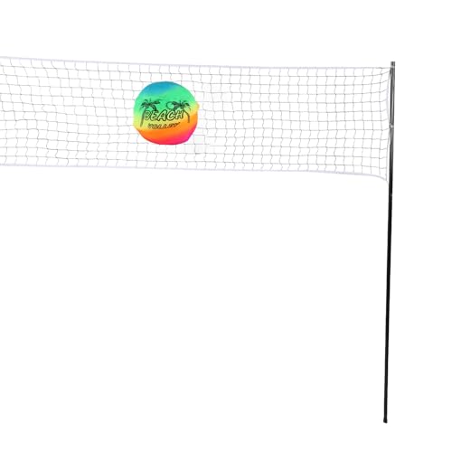 Portable Volleyball Set, Professional Outdoor Beach Volleyball Net System, Complete Portable Volleyball Net Set with Steel Poles and Carry Bag for Backyard Camping