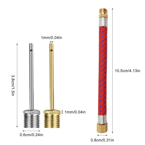 40 Pack Stainless Steel Ball Pump Needles, No Break Heavy Duty Air Pump Needles for Balls with A Pump Needle Adaptor Hose, Compatible with Football Basketball Soccer Volleyball Rugby and Other Balls