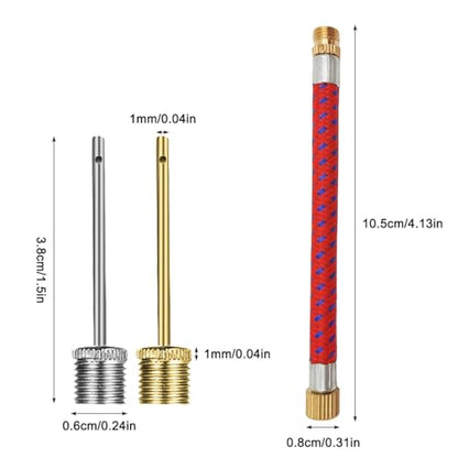 40 Pack Stainless Steel Ball Pump Needles, No Break Heavy Duty Air Pump Needles for Balls with A Pump Needle Adaptor Hose, Compatible with Football Basketball Soccer Volleyball Rugby and Other Balls