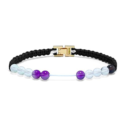 Watch Clasp Golf Stroke Counter Bracelet | Handmade Jewelry Durable Military Paracord | Scorekeeper Accessory for Golfers | 10 Color-Coded and 6mm Crystal Beads | Unique Holiday Gift for Men Women - color: Black(7.5 In/Suitable for Men or Women)