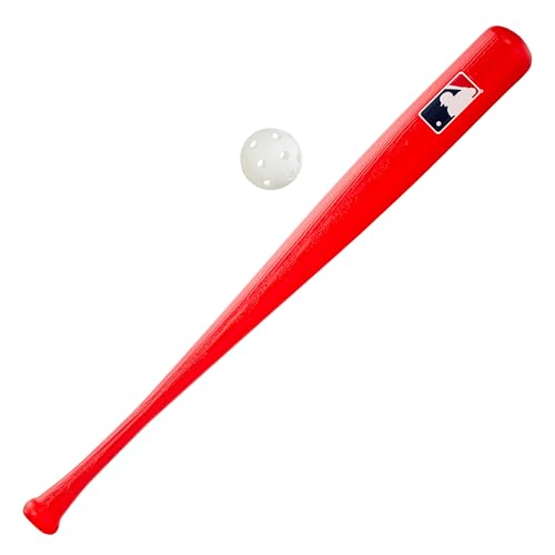 Franklin Sports MLB Kids Baseball Bat and Ball Set - Lightweight 30" Youth Plastic Bat - Multiple Colors - color: Red, style: Bat One Size