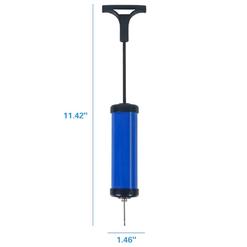 Aoneky 6-Inch Portable Hand Ball Pump - Compact Inflation Kit with 2 Needles, 2 Nozzles, Hose for Sports Balls, Basketball, Football, Pool Floats