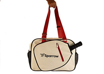 Pickleball Bag - Sports Bag For Gear, Gym Essentials - Adjustable Strap, Mesh Pockets, Pickleball Paddle Compartment With Cover - Stylish Retro Look - 20x8x12" - color: Red