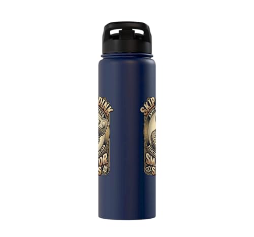 Pickleball Humor s Smash for Snacks s Court Rules Stainless Steel Insulated Water Bottle - color: Navy Blue