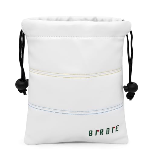 Golf Valuables Pouch, Leather Golf Tee Pouch with Drawstring Closure Golf Ball Tee Handbag Portable Golf Accessories