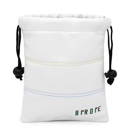 Golf Valuables Pouch, Leather Golf Tee Pouch with Drawstring Closure Golf Ball Tee Handbag Portable Golf Accessories