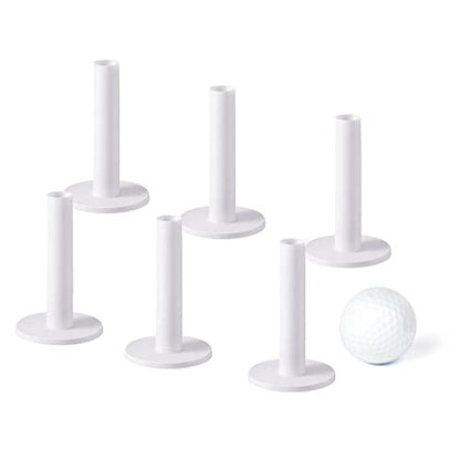 MAZEL Premium Rubber Golf Tees for Mats - High Performance Rubber Tees Holder Set for Driving Range & Indoor Outdoor Practice Mat - style: 6 Pack 2 3/4" Tee+1 Ball