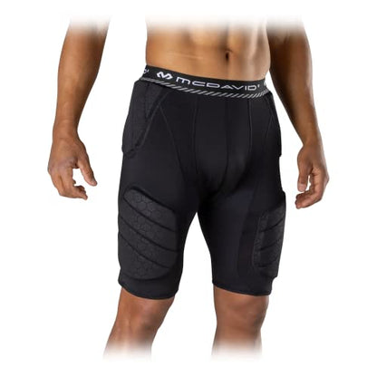 McDavid Youth Integrated 5-Pad Girdle, Durable & Breathable Padded Support with Hard-Shell Thigh Guards Football Kids - size: Youth-M, style: Black