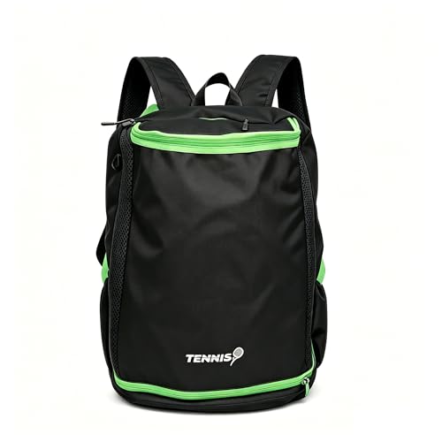 Tennis Bag Tennis Backpack for Women Men, Large Tennis Backpack 25L with Ventilated Shoe Compartment,Water-Resistant Sports Gmy Bag Fit for Pickleball, Badminton Court Training & Daily Use - color: Black
