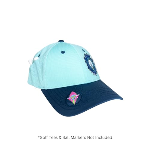 Ladies Adjustable Hats - Tee Holder with Tees & Bill Magnet with Ball Marker - 100% Custom Made - color: Lady Blue, style: Offset