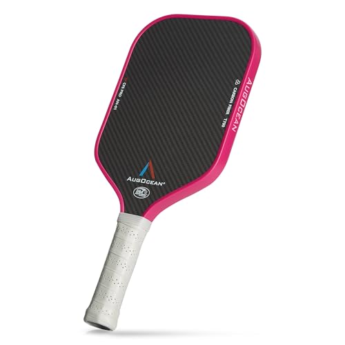 Pickleball Paddle,Pickleball Paddles-3K Raw Carbon Fiber Pickle Ball Paddle Surface with Great Grit & Spin,T700 Pickleball Racket with Excellent Power,Control and Balance,USAPA Approved - color: Pink White