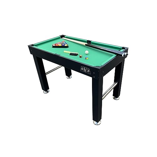 KICK Hexad 48" 6-in-1 Multi Game Table – Foosball, Billiards/Pool, Glide Hockey, Ping Pong, Mini-Shuffleboard & Mini-Bowling - color: Black