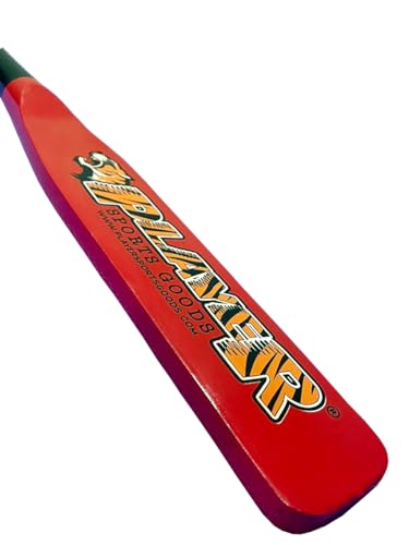 31" High-Grade Pro Maple Flat Half Paddle Training Baseball & Softball Bat in 31"/20 oz/Flat Barrel:2.75" for Professional Players in Black Handle & Red Barrel by Player Sports Goods LLC