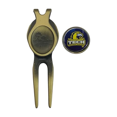 Divot Repair Tool Removable Magnetic Ball Marker-Best Divot Fixer - style: TENNESSEE TECH EAGLES
