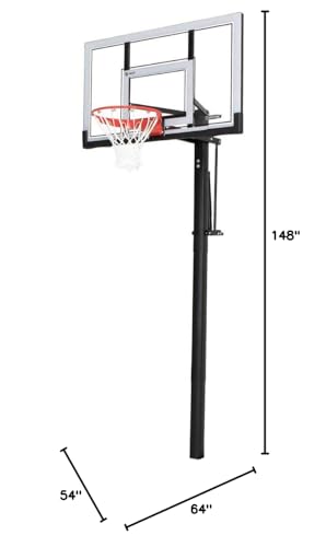 Lifetime Adjustable In-Ground Basketball Hoop, Power Lift Height Adjustment 7.5-10 Ft, 54-Inch Acrylic Backboard, Slam-It Pro Rim, Steel-Framed, All-Weather Net