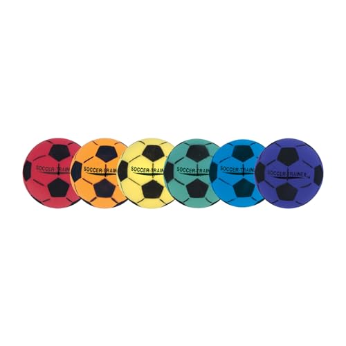 Champion Sports Soccer and Volleyball Foam Ball Sets of 6 – Soft 8 Inch Diameter Ultra-Light Foam - Lightweight & Durable for Indoor Play, Safe & Perfect for Young Players – Multiple Colors - style: 8 Inch Soccer Balls (Set of 6)