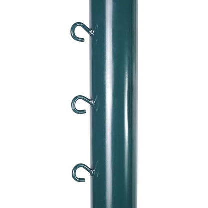 Aoneky Permanent Adjustable Volleyball Post System - Complete Set with 2 Steel Poles & Ground Sleeves, 6 Height Settings for Badminton & Volleyball, Includes Winch for In-Ground Install - color: Green, style: Round