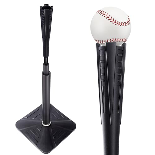 4-Prongs Ball Rest Batting Tee for Baseball and Softball， 23" to 44" Adjustable Baseball Tees for Hitting，Heave Duty Base Baseball Tee （No Included The Baseball） - style: PRO