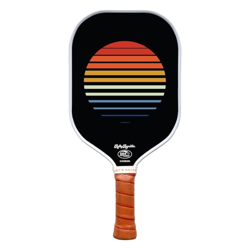 Officially Licensed Pickleball Paddle - USA Pickleball Association Approved Racket - Lightweight Honeycomb Core, Carbon Fiber Exterior, Premium Leather Grip for Comfort - color: The Santa Barbara
