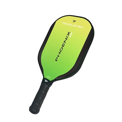 Paddletek Phoenix G6 Pickleball Paddle | Professional Pickleball Paddles with Honeycomb Core, Polycarbonate Surface, Graphite PolyCore & High Tack Performance Grip | USAPA Approved - color: BARIUM (Green)