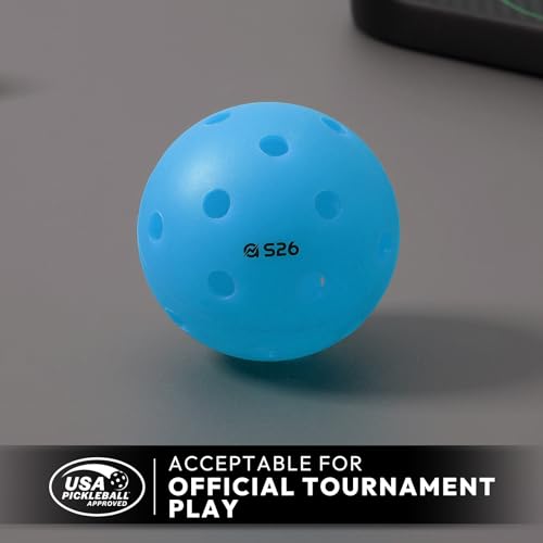 A11N SPORTS S26 Indoor Pickleballs- Consistent Bounce, Easy to Control and Durable Application - USAPA Approved - Ideal for All Ages - Available in Blue and Yellow