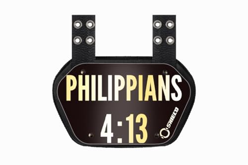 O Shield Golden Cross Chrome Football Back Plate, Lower Back Pads for Football Players, Rear Protector, Cross Series - size: Youth (Weight less than 180 Pounds), style: Philippians Black