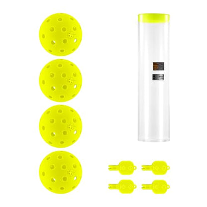NEEWER PB02 LED Pickleball Set, Light Up Glow in The Dark Pickle Balls Accessories with Storage Tube for Nighttime Outdoor Pickleball Training & Practice, 4 Packs