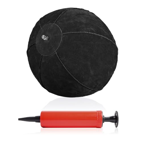 FINGER TEN Golf Ball Training Aid Impact Inflatable Ball with Air Pump & Adjustable Lanyard 1 Set, Posture Correction Swing Trainer for Men Women Beginner Golf Practice - color: Black