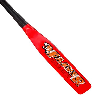 31" High-Grade Pro Maple Flat Half Paddle Training Baseball & Softball Bat in 31"/20 oz/Flat Barrel:2.75" for Professional Players in Black Handle & Red Barrel by Player Sports Goods LLC