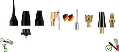 8 Piece Inflation Adapter Kit for Compressor Accessories Including Ball Needle and Bicycle Tyre Valve Adapter