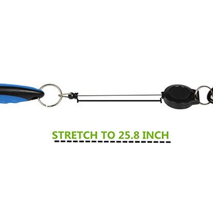 Yoport® Golf Club Brush and Club Groove Cleaner 2 Ft Retractable Zip-line Aluminum Carabiner, Lightweight and Stylish, Ergonomic Design, Easily Attaches to Golf Bag - color: Blue+black
