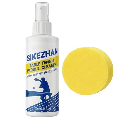 Table Tennis Paddle Cleaning Kit, 100ml Stain Removal Solution, Table Tennis Rubber Cleaning Kit, for Eliminate Dirt & Dust Optimal Spin & Control Men Women Gym Sports Maintenance