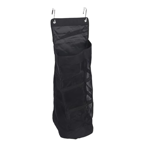 Sorandy Over The Door Hanging Sports Equipment Organizer, Large Capacity Nylon Mesh Storage Bag, Multiple Compartments Bag for Basketball, Football, Volleyball & Tennis Gear