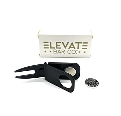 Multi-Use Magnetic Golf Club Holder, Golf Divot & Marker Tool - color: Black