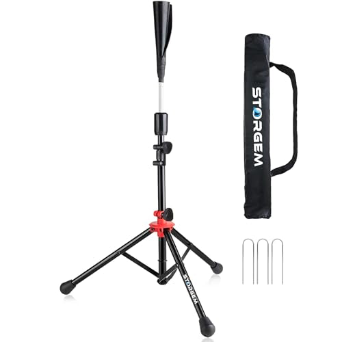 Storgem Batting Baseball tee Softball, Easy to Adjustable Height,Portable Tripod Stand Base Tee for Hitting Training Practice,with Carrying Bag
