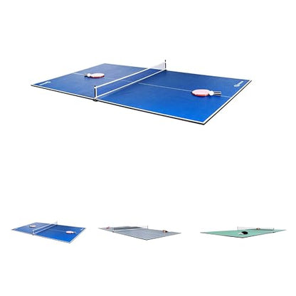 RACK Virgo Table Tennis Conversion Top for Billiard/Pool Table 4 Piece– Indoor Ping Pong Tabletop - color: blue