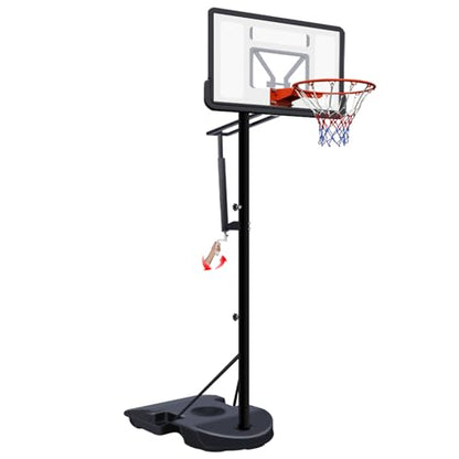 Portable Basketball Hoop, 7-10ft Height Adjustable Basketball Goal System for Youth Adults, Shatterproof Backboard & Crank Handle, Outdoor Basketball Hoop for Driveway