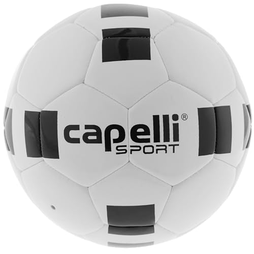 Capelli Sport Soccer Ball Sizes 4, 5 and Mini for Training, Practice Drills and League Play, Youth and Adult - color: White Black, size: Trainer Ball