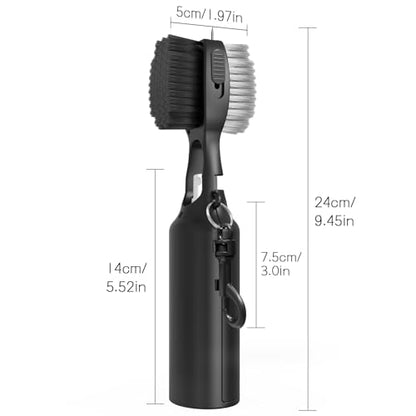 THIODOON 2 Pack Golf Club Brushes and Groove Cleaner 2 ft Retractable Zipline Carabiner Golf Brush Head with Retractable Spike Comfortable Grip Golf Club Cleaner - color: Pro Golf Club Brush