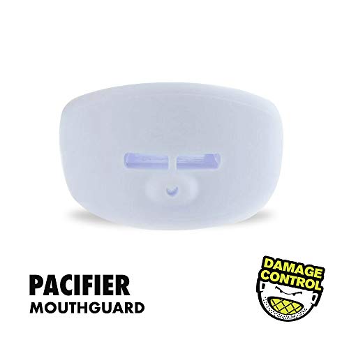 DAMAGE CONTROL Pacifier Mouthpiece – Football Mouthguard with Helmet Strap, Protects Teeth, Jaw & Mouth – Mouth Piece for Sports, No Boiling, Allows Airflow – Gear for Adults & Youth (White) - color: White