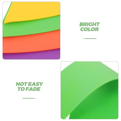 6pcs Outdoor Spot Markers for Sports Court Line Marking, Flat Arrow-Shaped Training Markers Kit in Red Yellow Blue Green Orange Purple for Pickleball Football Agility Training