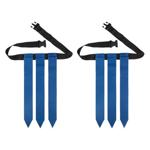 2Pcs Flag Football Belts Flag Football Set with Flags Rugby Waist Flag for Football - color: Blue